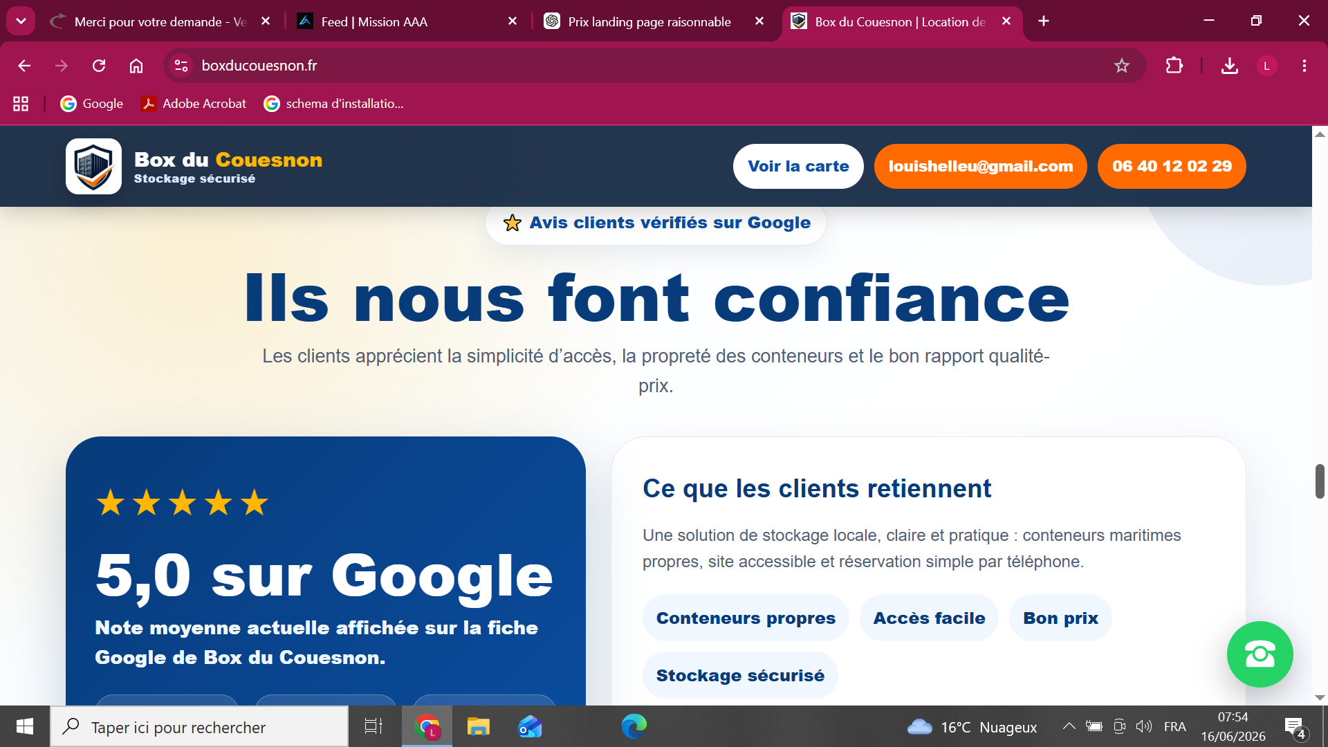 Section avis clients Box du Couesnon